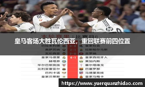 皇马客场大胜瓦伦西亚，重回联赛前四位置
